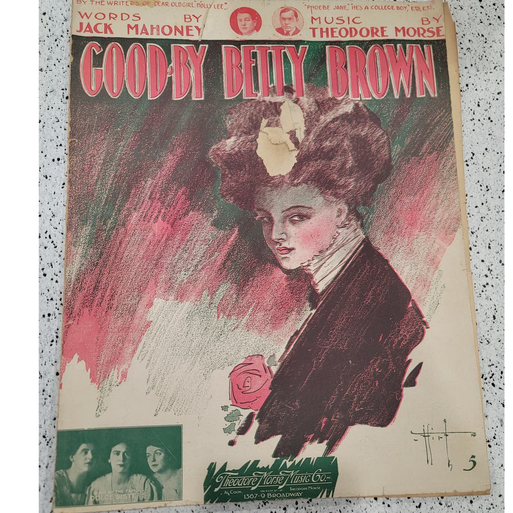 1909 Goodby Betty Brown antique sheet music